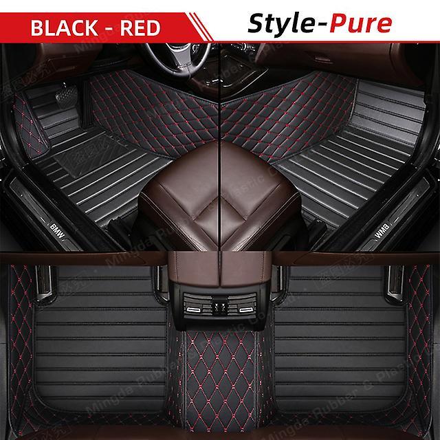 Mat Custom Car Floor Mats For Porsche Macan 2014 2015 2016 2017 2018 2019 2020 2021 2022 Auto Foot Pads Automobile Carpet Cover P-Black - Red