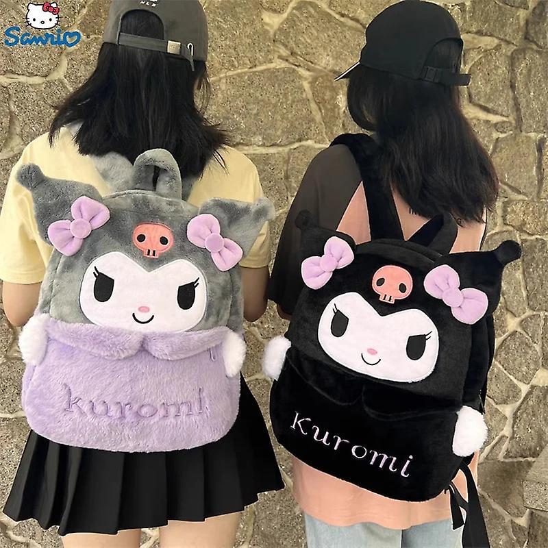 Hcankcan New Sanrio Cartoon Lovely Plush Backpack Cinnamoroll Kuromi Girl Heart Large Capacity My Melody Shoulders Bag Kid Christmas Gift Kuromi A ...