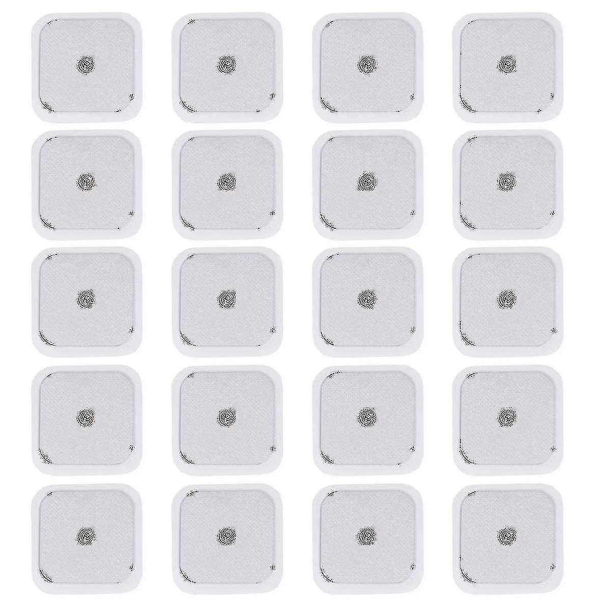 Unbrand 5 X 5 Cm 20 Pads Stud Tens Self Adhesive Pads Fit Beurer Tens Unit Pads Replacement Tens Electrodes Reusable