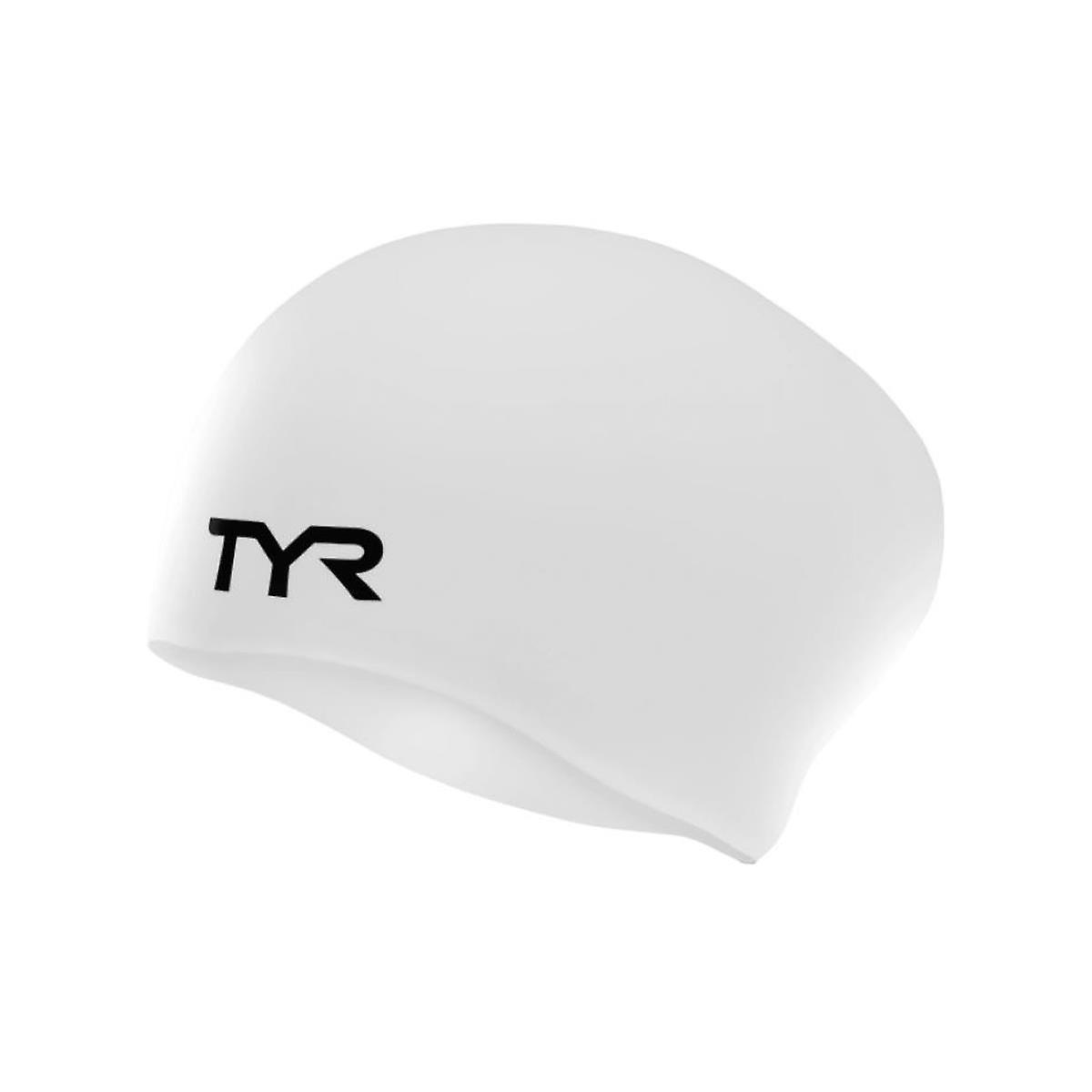 TYR Long Hair Wrinkle- Free Silicone Cap - White - Womens