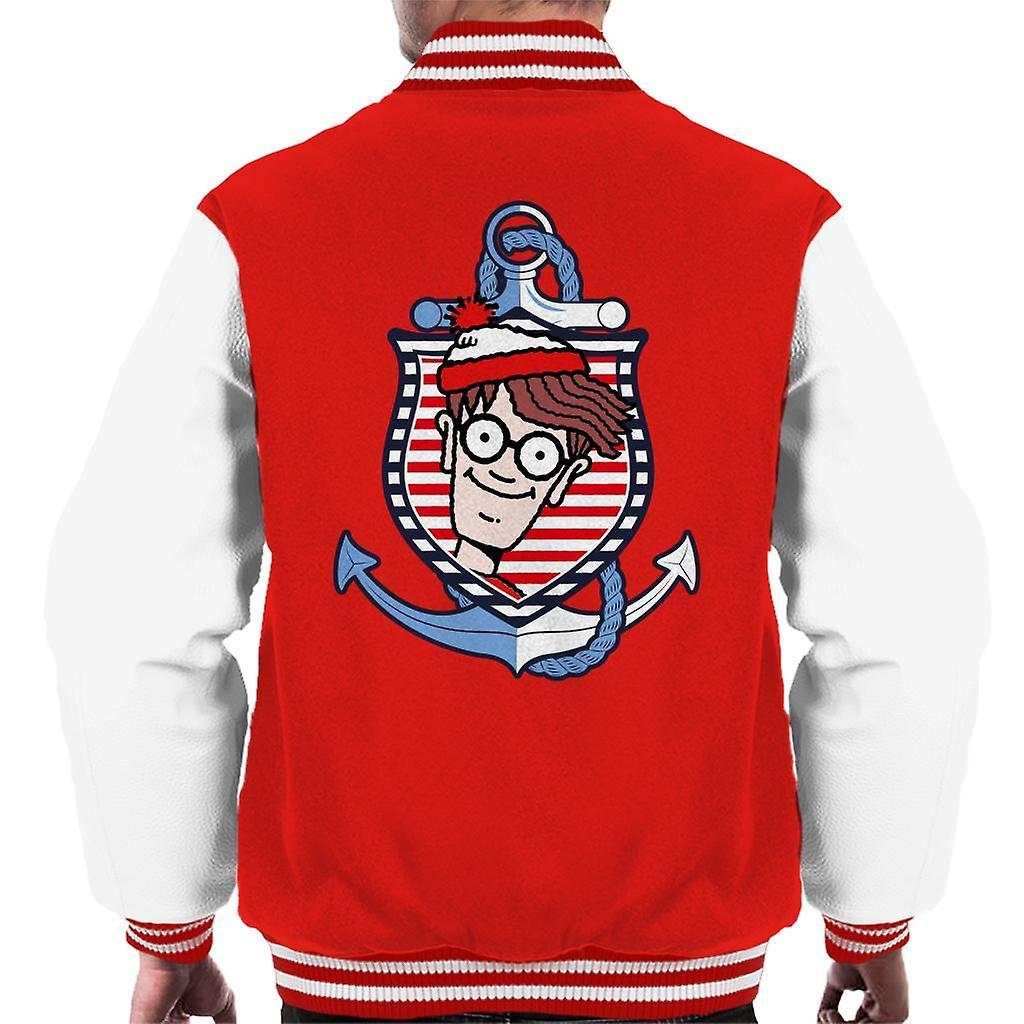 Wheres Wally Where's Wally Anchor Men's Varsity Jacket Red/White Medium