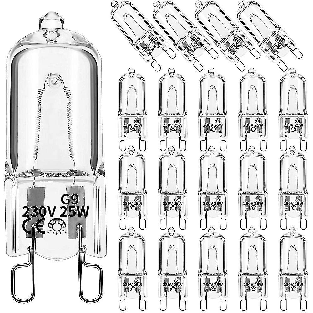 Cheese 20pcs G9 Halogen Light Bulbs,25w Clear Halogen Lamps Dimmable,warm White 2800k For Chandeliers,pend