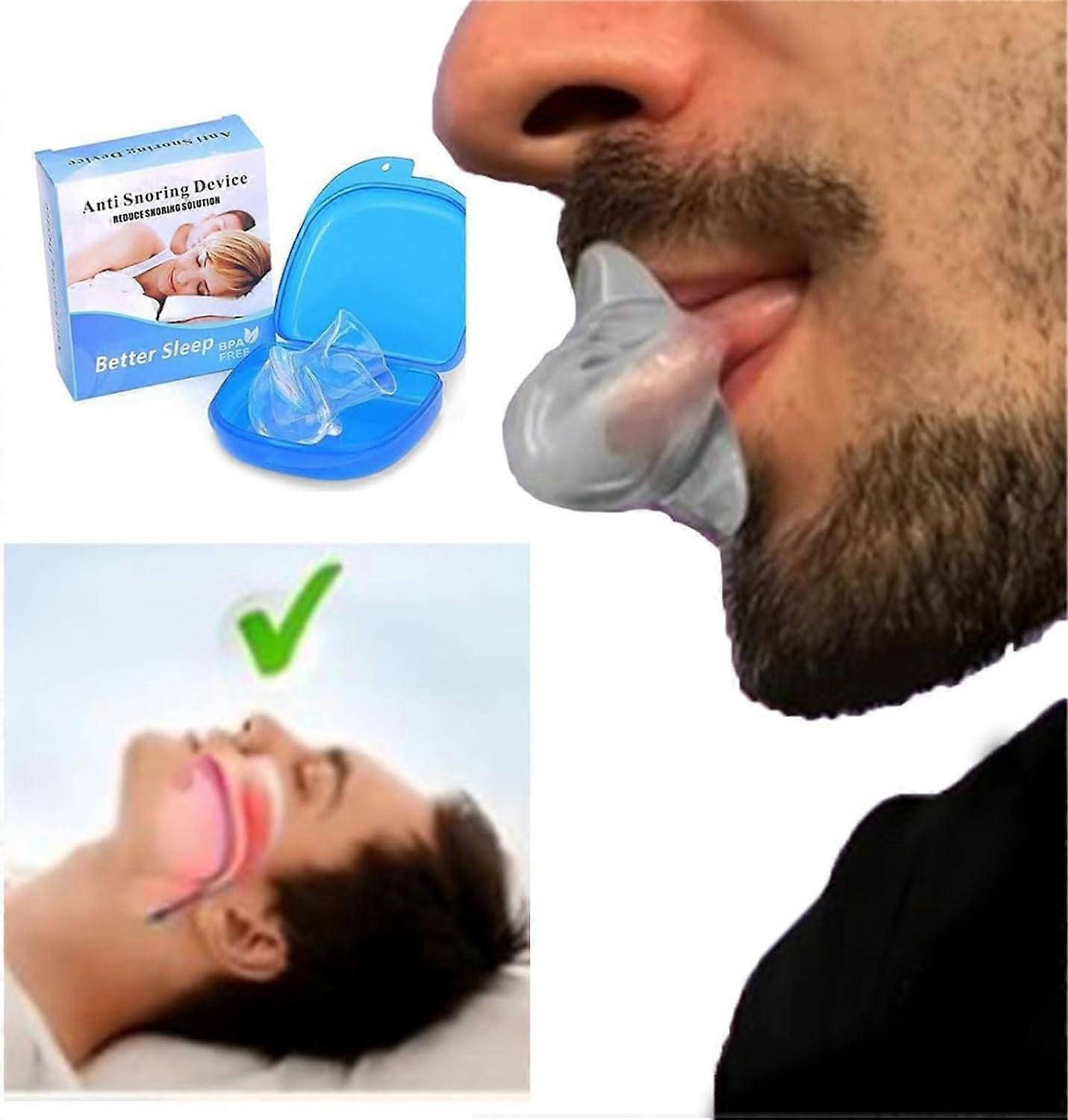 Unbrand Anti Snoring Devices Silicone Tongue Retainer for Better Sleep, Comfortable Snoring Solution, Effective Snore Stopper Aids for Men Women Bl...