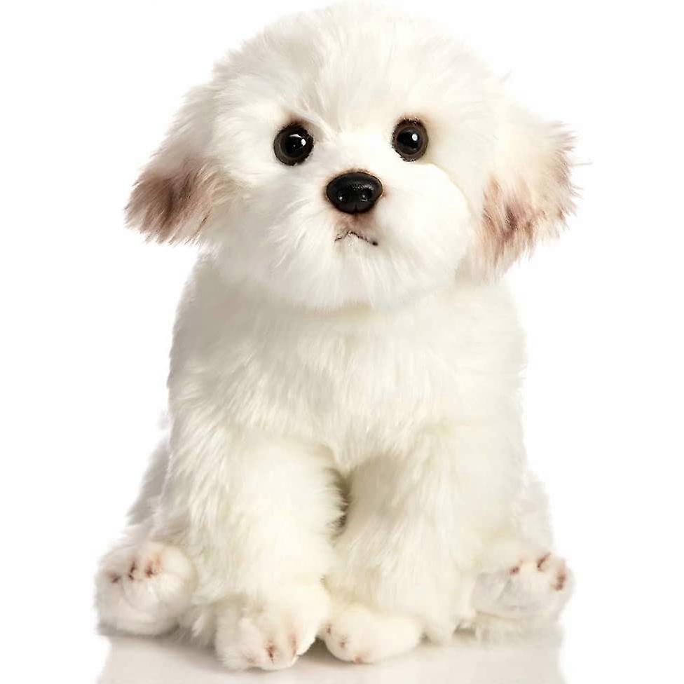 Unbrand Realistic Plush Maltese Dog, Stuffed Animal Puppy Dog Toys 38cm