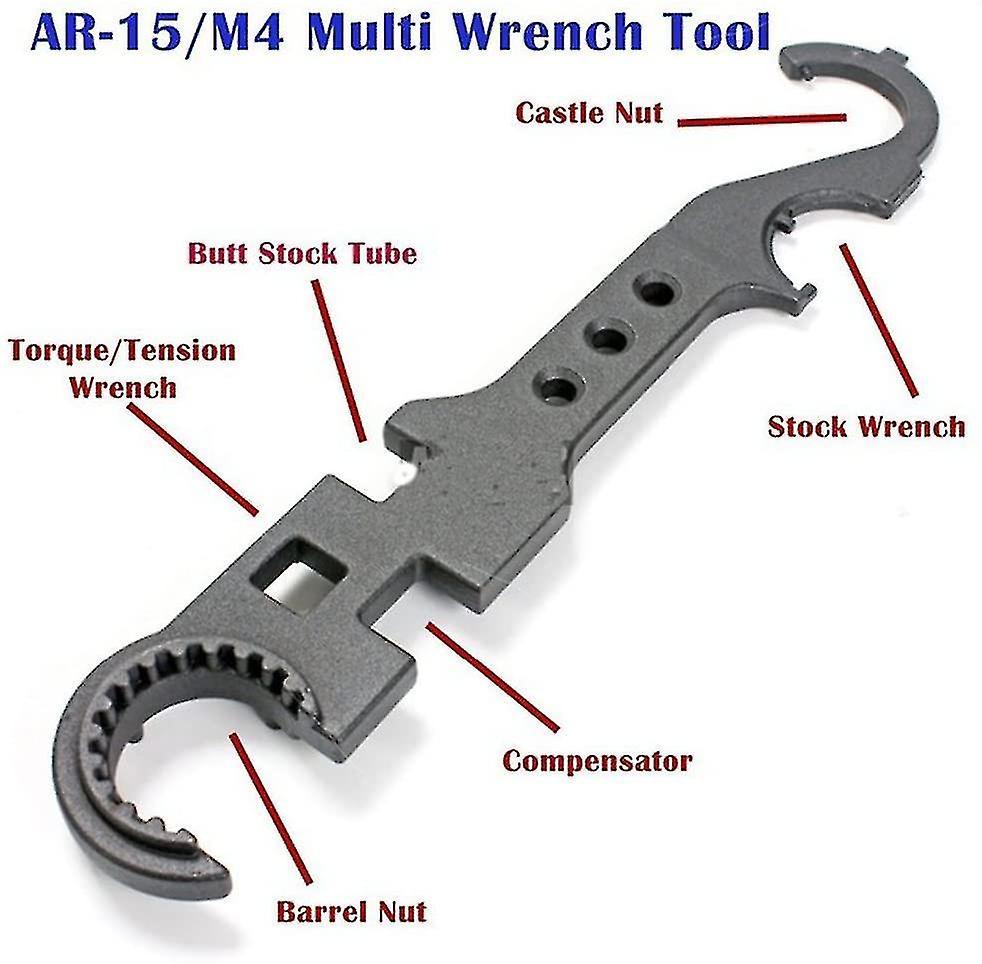 Jubee Multi Wrench Tool Ar 15 / M4 Steel Armorers Heavy Duty Combo Wrench