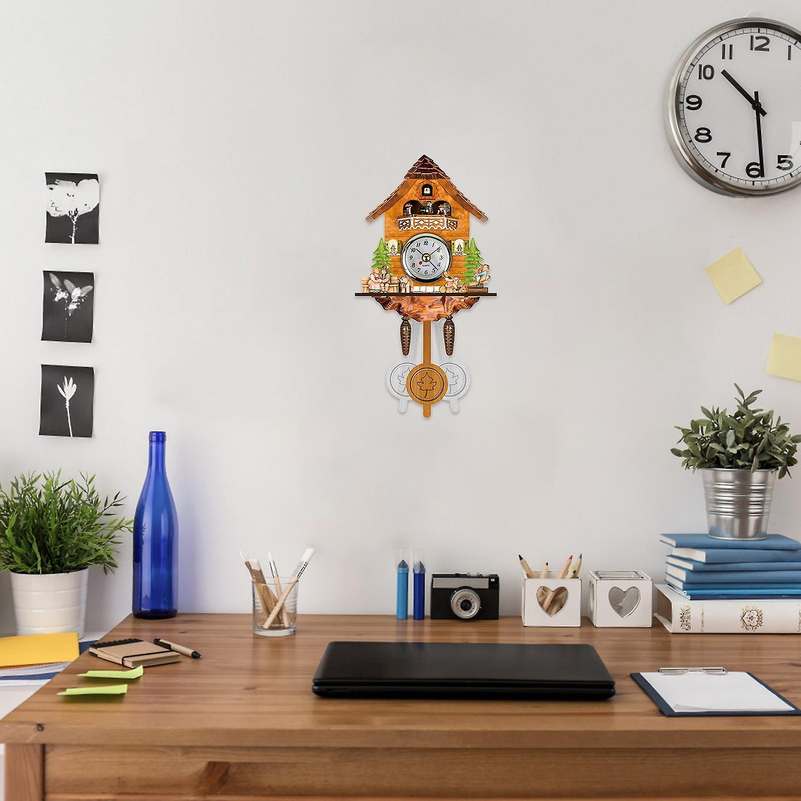 Flye Cuckoo Cuckoo Wall Clock Chime Alarm Clock Retro Clock Wooden Living Room Clock 245628 B