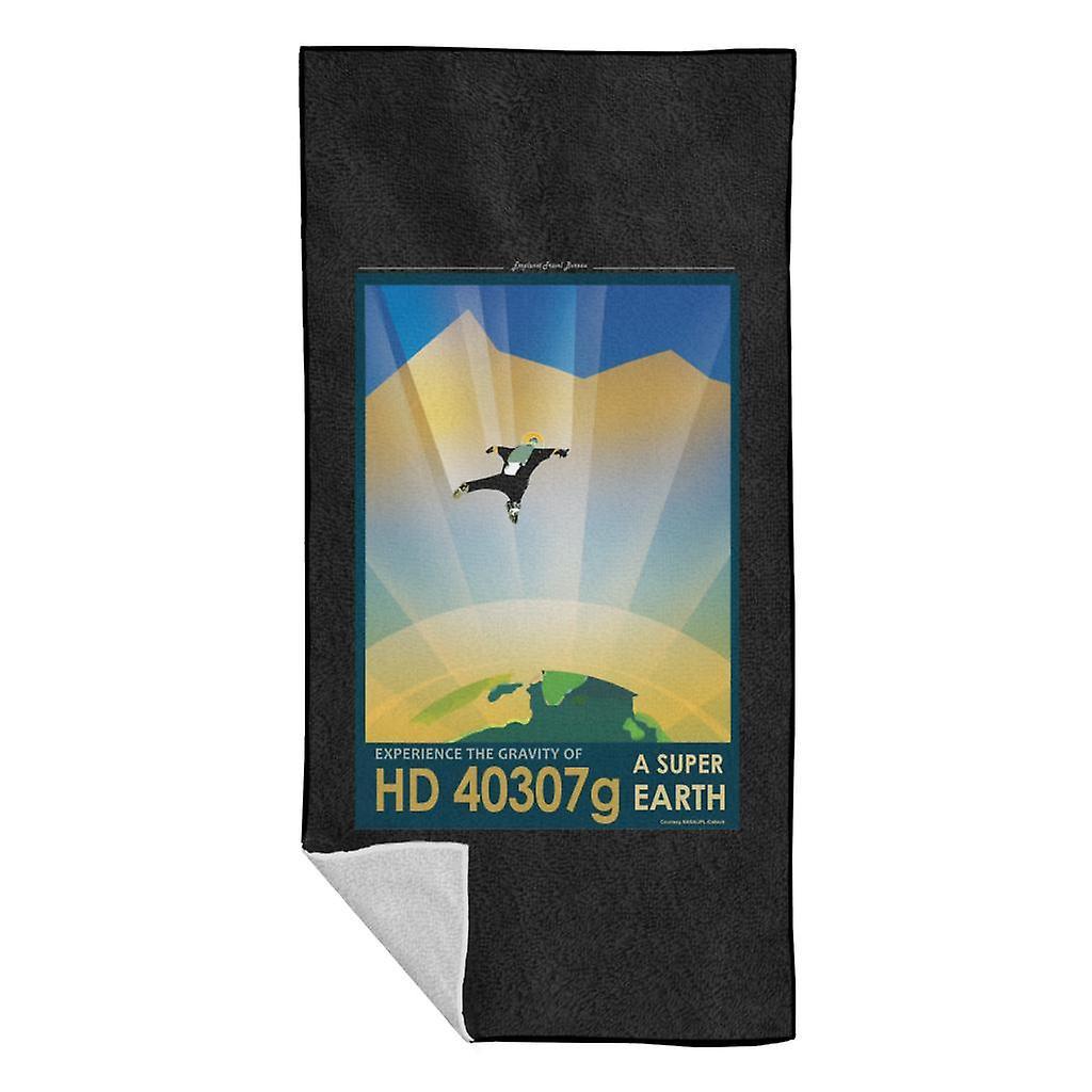 NASA HD 40307g A Super Earth Interplanetary Travel Poster Beach Towel Black 70 x 140cm