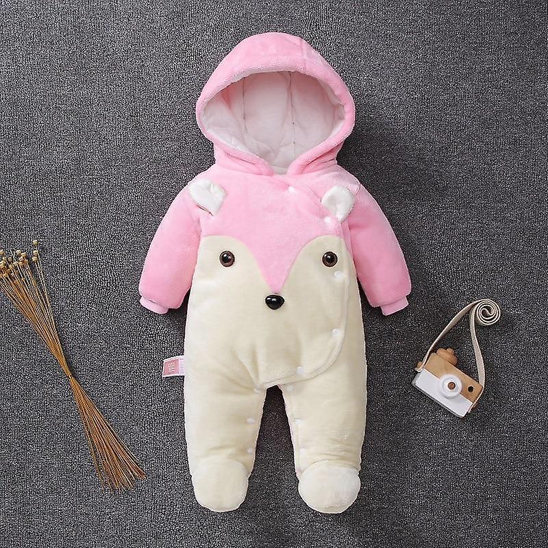 Slowmoose Baby / Cartoon Bear Jumpsuit, Cute Winter Clothing Pink-200003699 Newborn