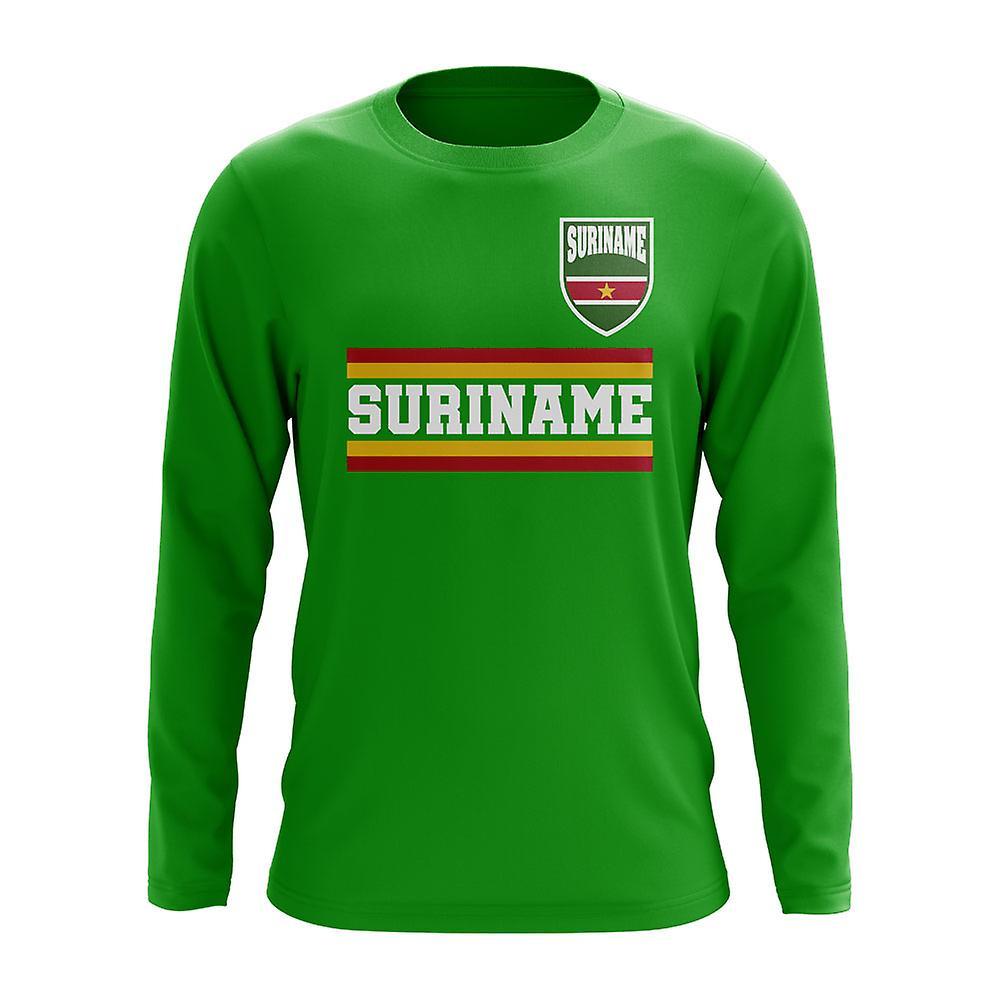 UKSoccerShop Suriname Core Football Country Long Sleeve T-Shirt (Green) XLW