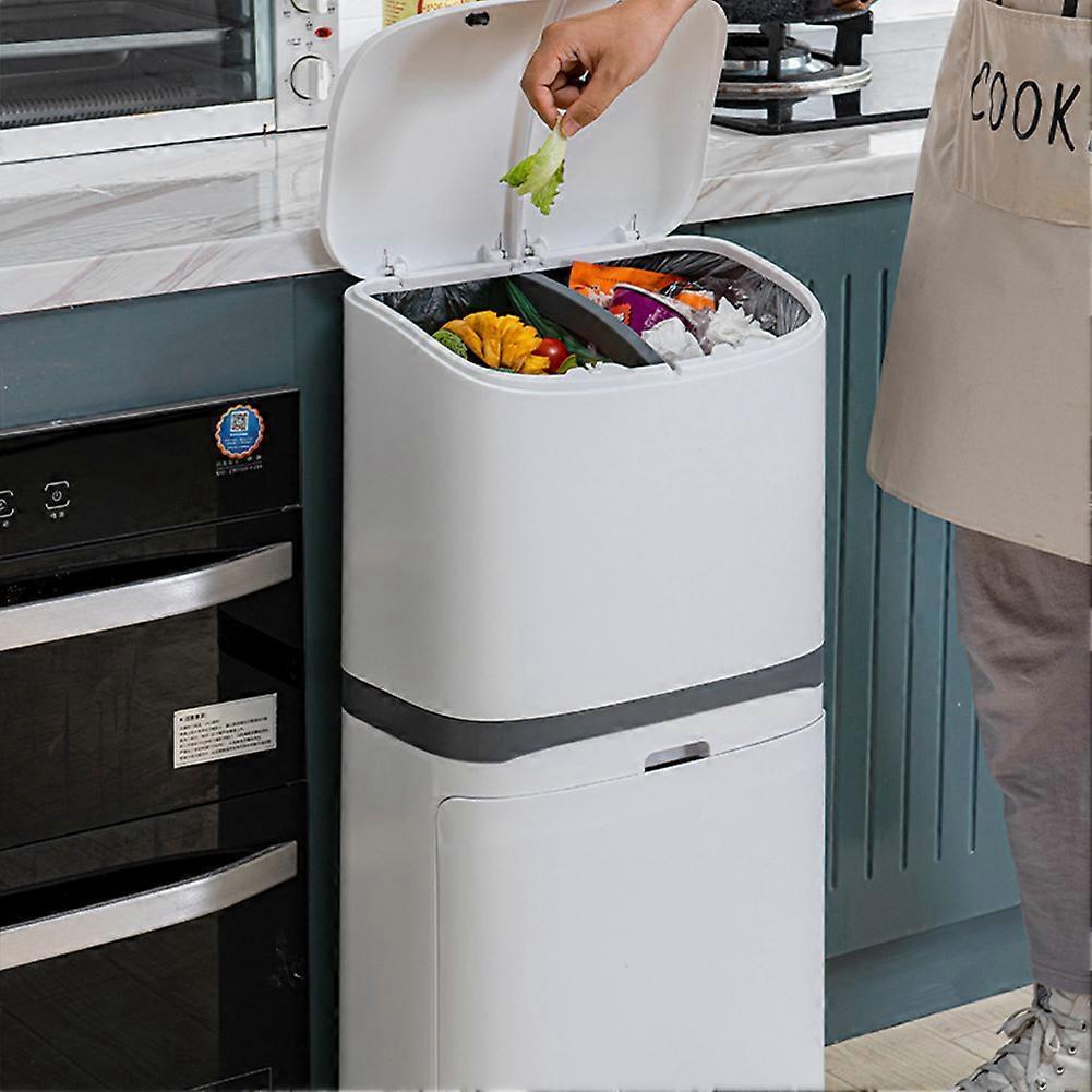 Living And Home 48L Kitchen Recycling Bin Double Layer Pedal Bin with Inner Buckets