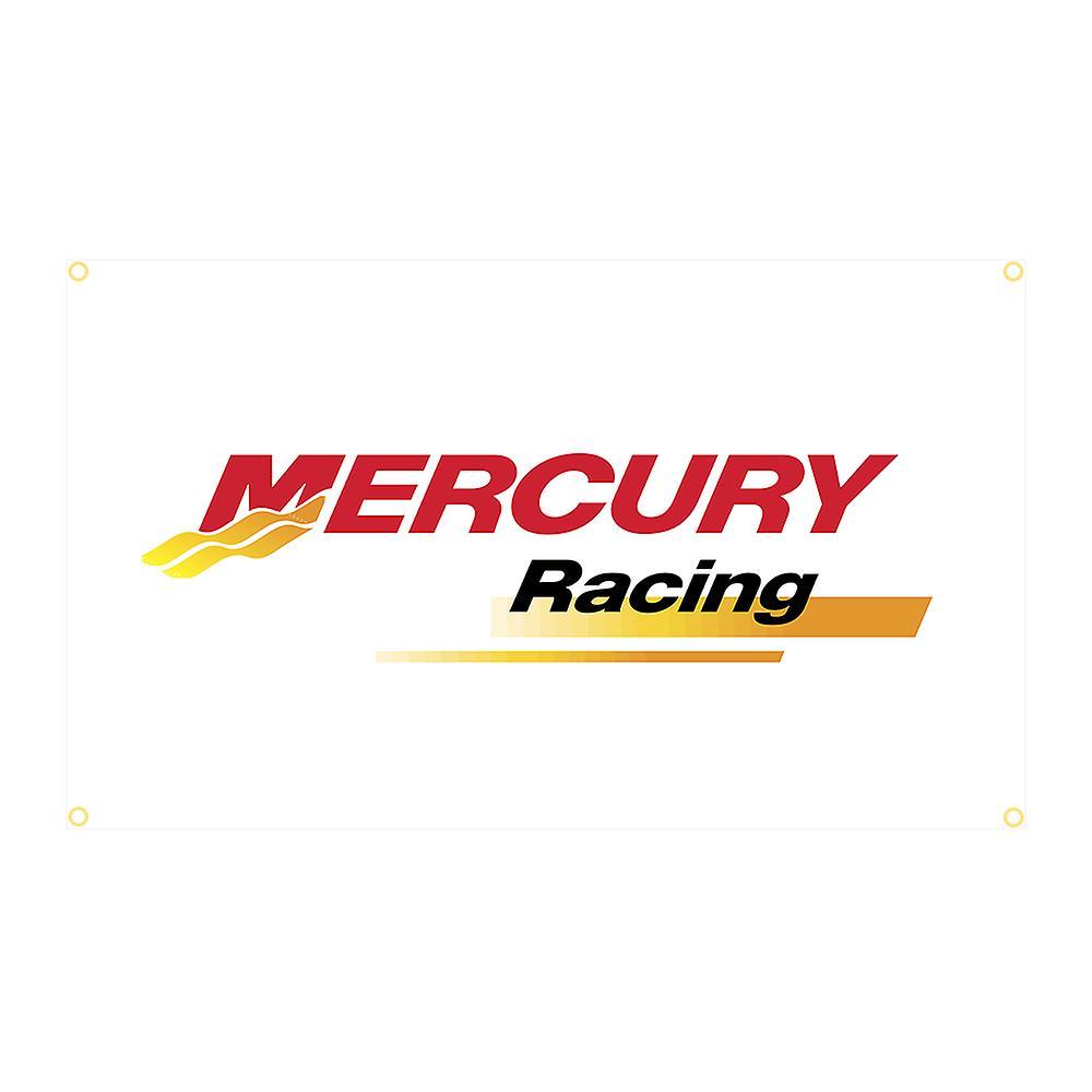 Aionyaaa 90x150cm Mercury Racing Flag Polyester Printed Garage Or Outdoor Decoration Banner Tapestry 4 Holes In 4 Corners1 60 x 90cm