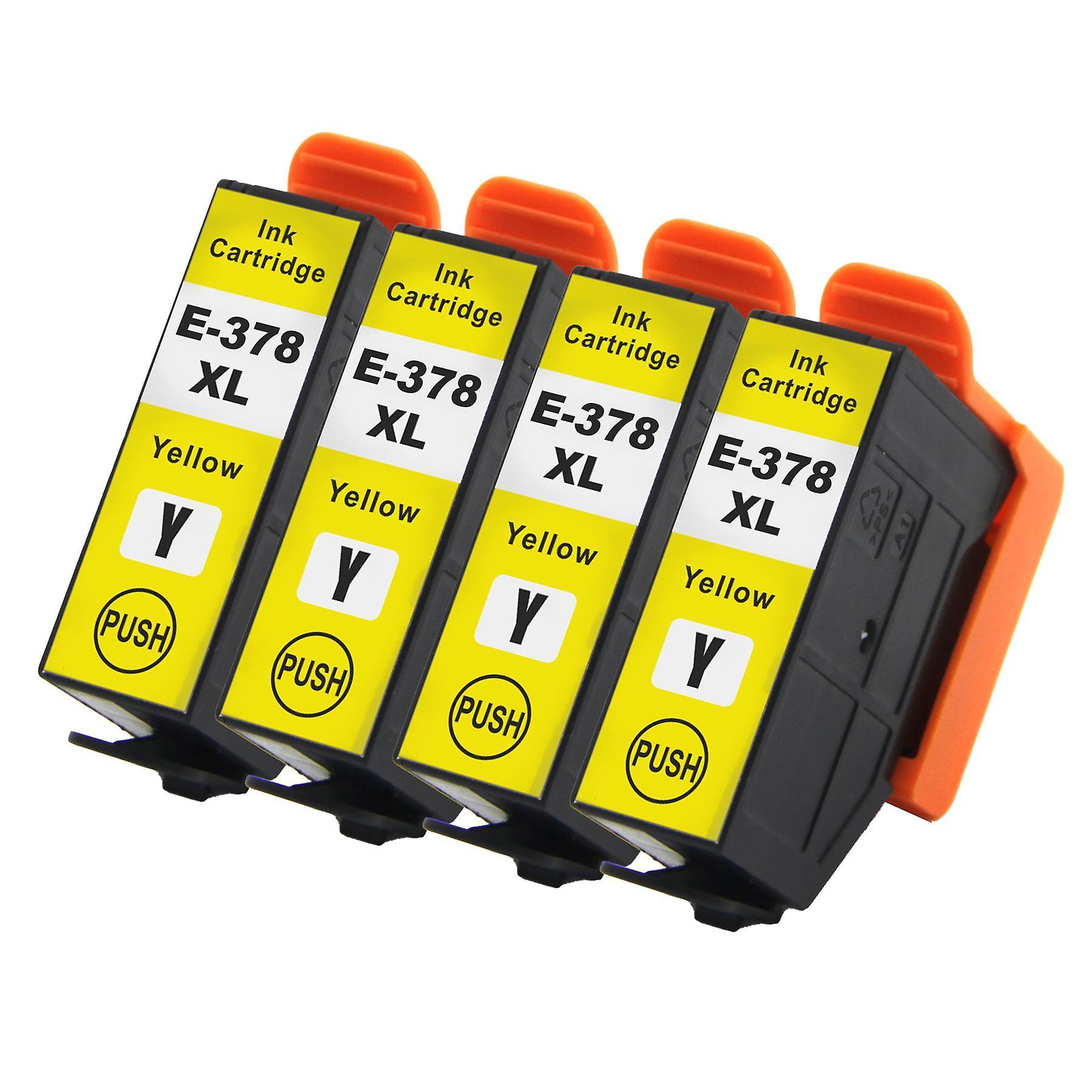 4 Yellow Ink Cartridges to replace Epson 378XLY Compatible/non-OEM from Go Inks