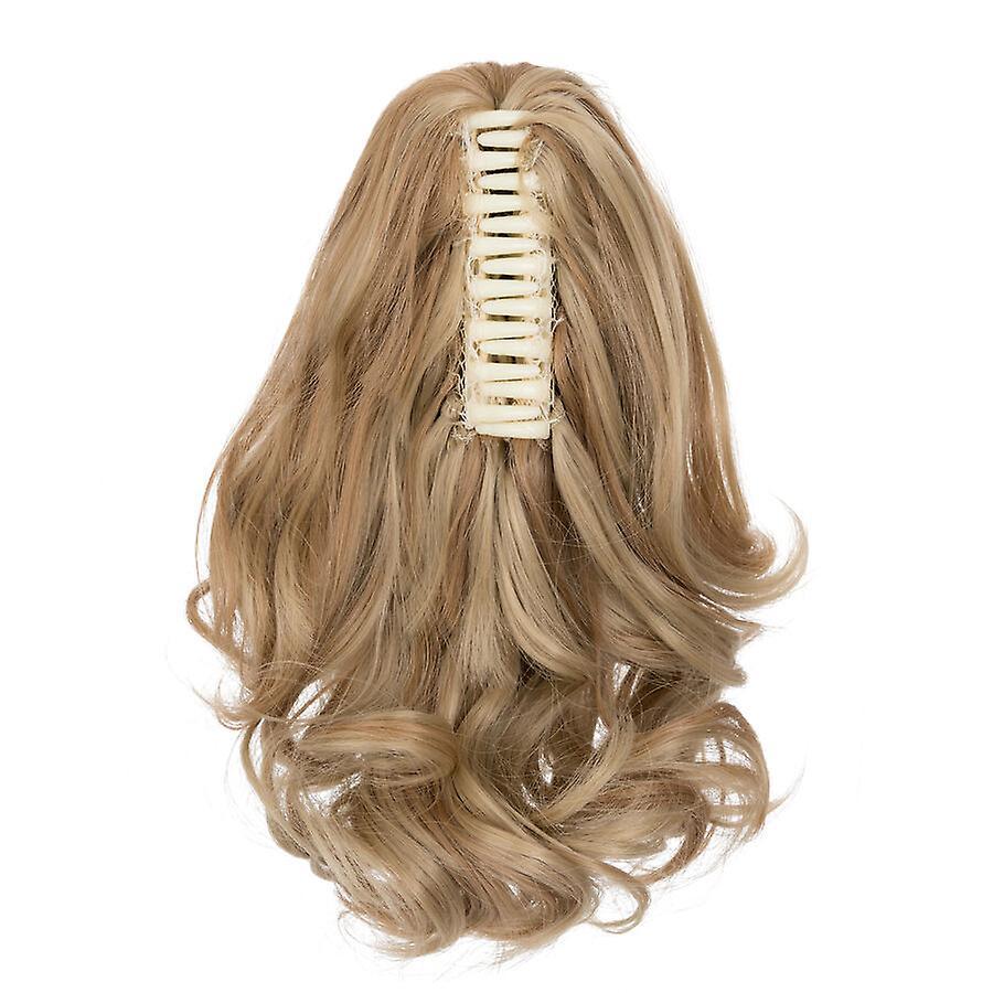 Sego 12" Short Claw Clip Ponytail Extensions Curly Hair Extensions darkblonde & blonde 12inch