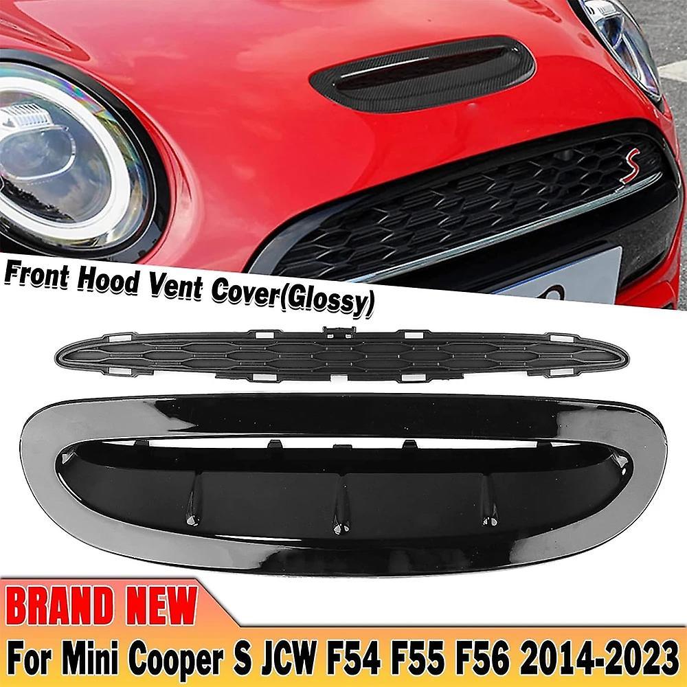 Scitoo For Mini Cooper S Jcw F54 F55 F56 F57 2014-up Abs Car Front Air Hood Engine Bonnet Scoop Vent Outlet Cover Trim With Mesh Grid Glossy Black