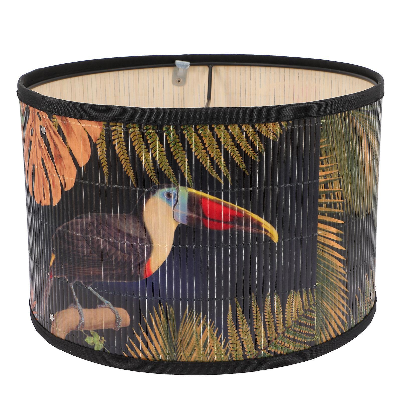 Tinksky Decorative Bamboo Lamp Shade Pendant Light Shade for Living Room Bedroom Kitchen Colorful 30x30cm