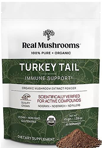 Real mushrooms turkey tail powder 45gm, 1.59oz, 45 servings