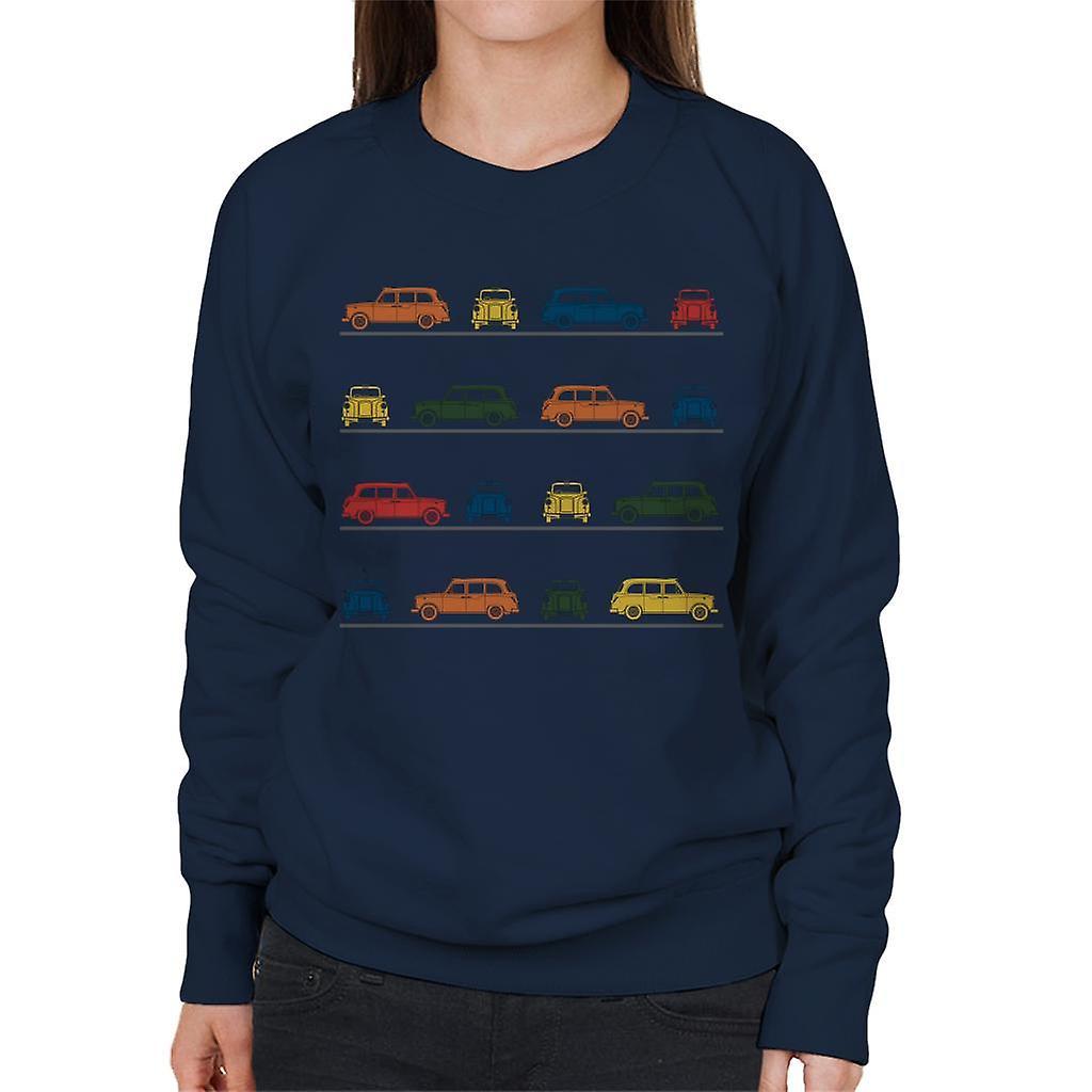 London Taxi Company TX4 Angled Colourful Montage Women's Sweatshirt Navy Blue XX-Large