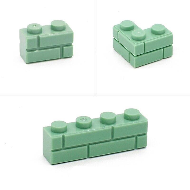 Slowmoose Marumine Moc Bricks - Wall Cube Houses Building Blocks Accessories 160 PC Green