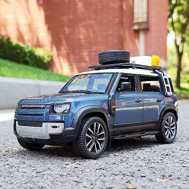 Toy Cars 2021 New 1/24 Rover Defender Alloy Car Model Diecast Metal Toy Off-road Vehicles Car Model Simulation Collection Kids Gifts Blue B