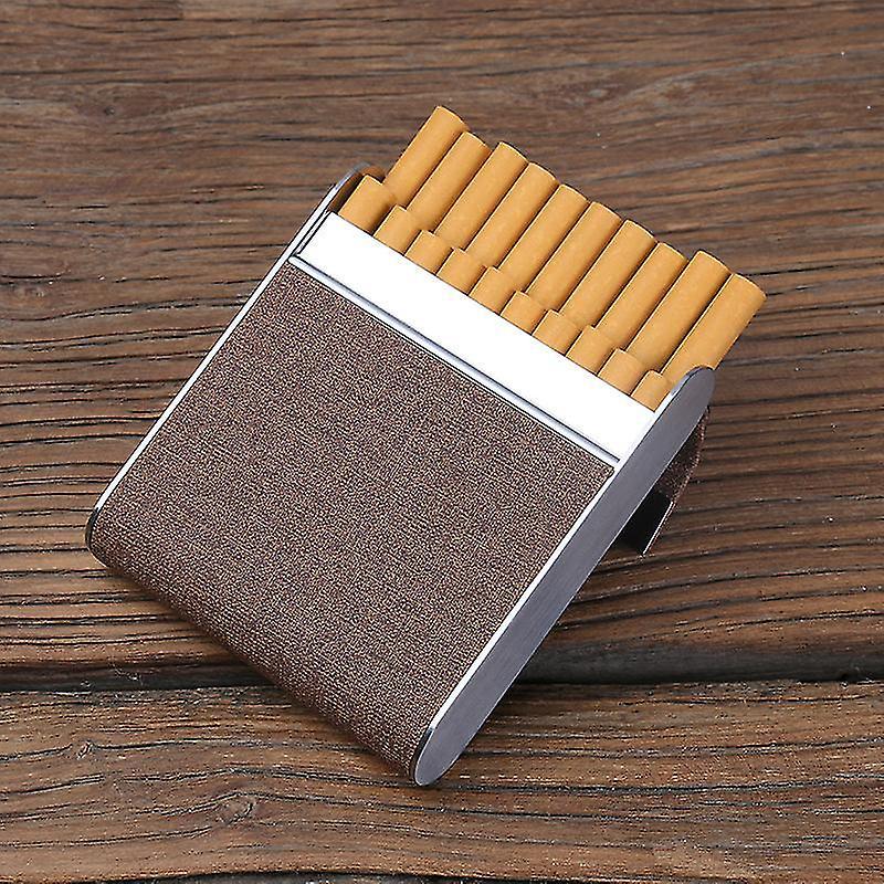 Set Sail Stainless Steel Cigarette Case With Magnetic Closure, 20 Cigarette Case, Business Cigarette Case brown