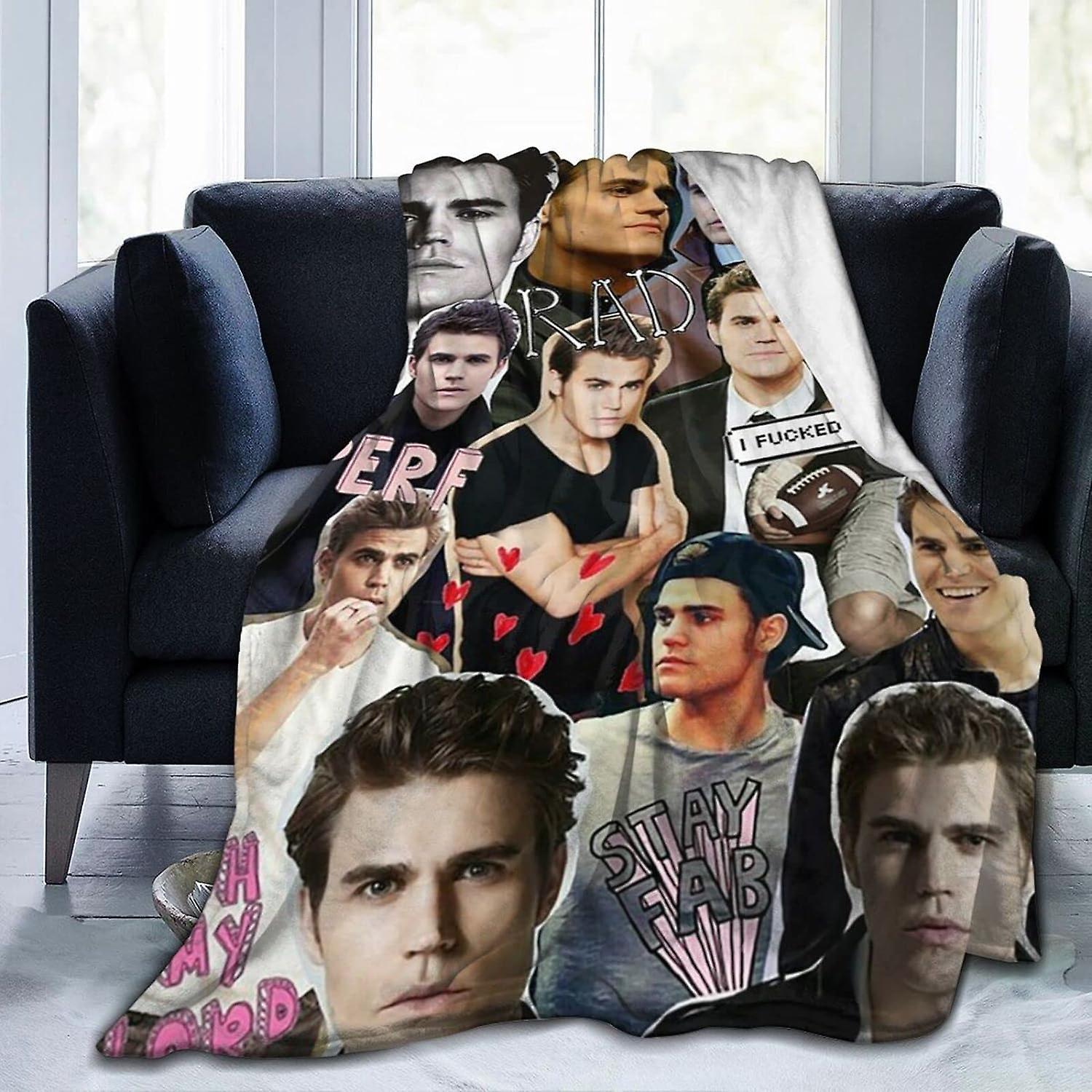 Kerota Paul Wesley Pic Collage Throw Blanket Lightweight,Ultra-Soft & Comfy Flannel Blanket,Microfiber Fleece Blanket,Anti-Pilling Plush Blanket fo...