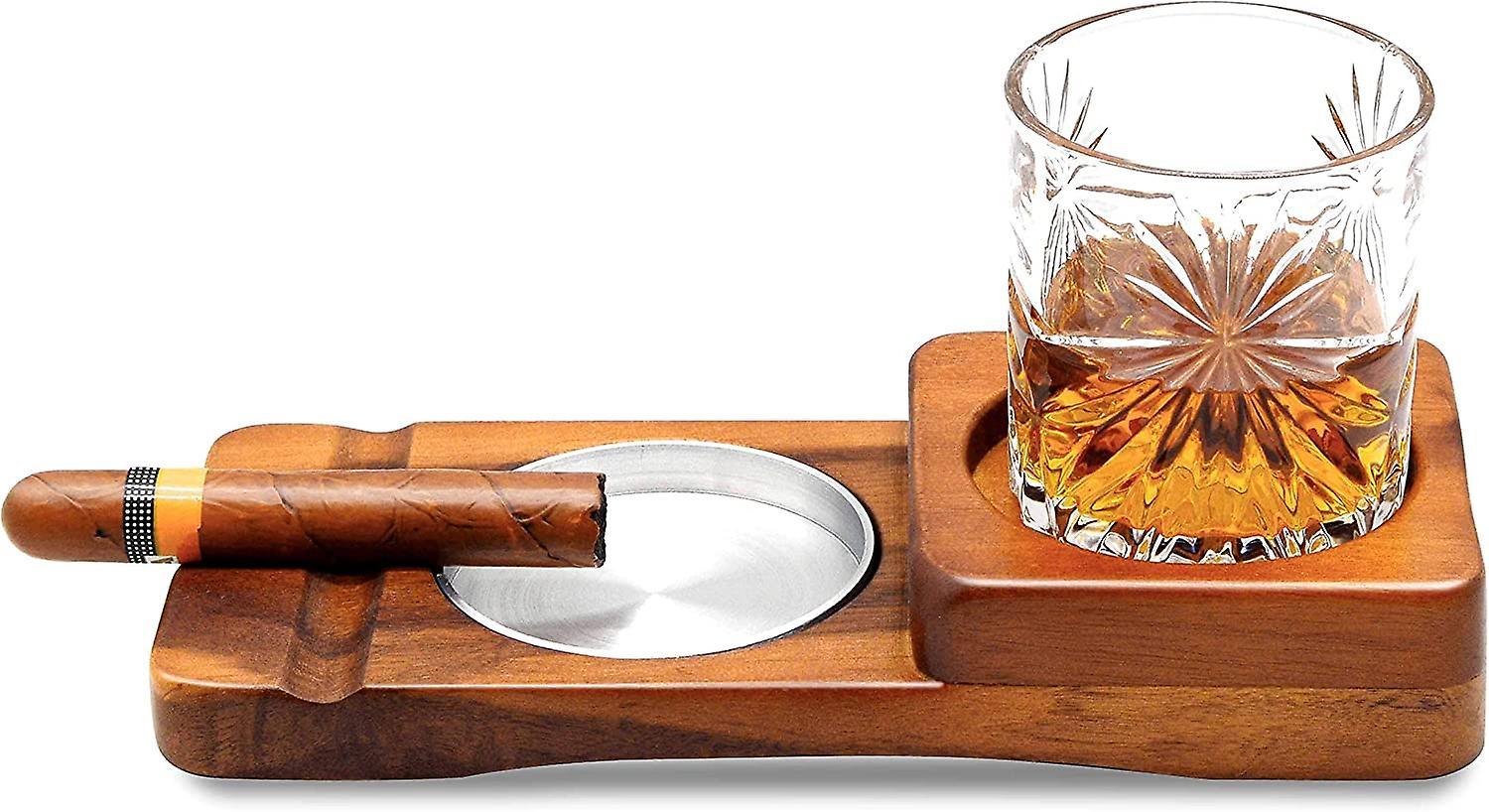 Sqyg Cigar Ashtray Coaster, Wooden Cigar Ashtray