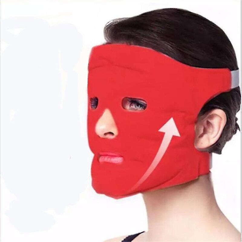 Vonkayi Ice Heat Gel Mask Tourmaline With Acupoint Massage Magnets For Face Hot And Cold Mask Red