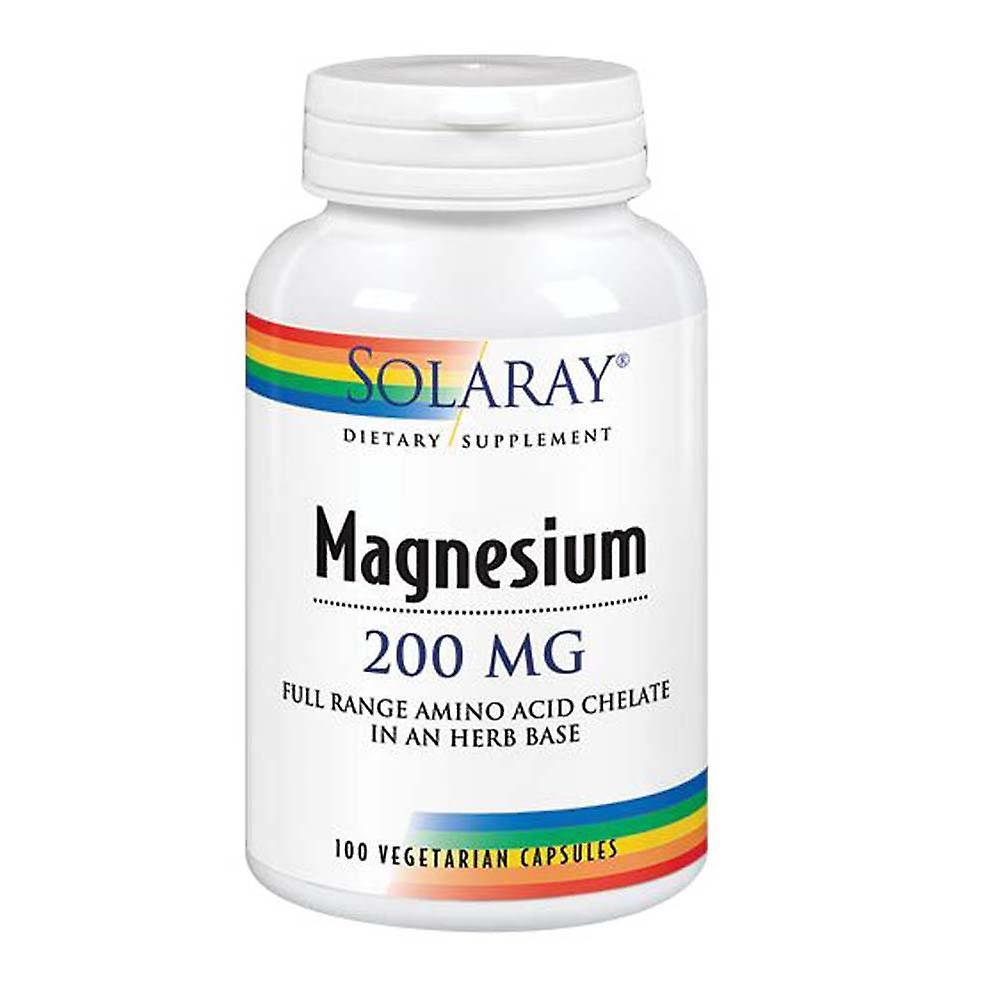 Solaray Magnesium, 200 mg, 100 Caps (Pack of 1)