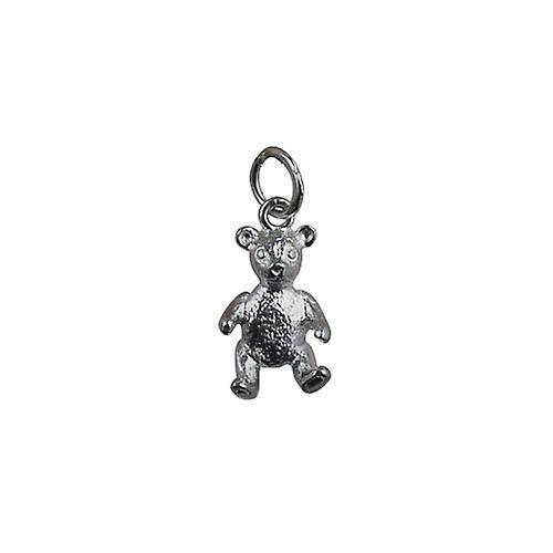 British Jewellery Workshops Silver 15x10mm sitting Teddy Bear Pendant or Charm