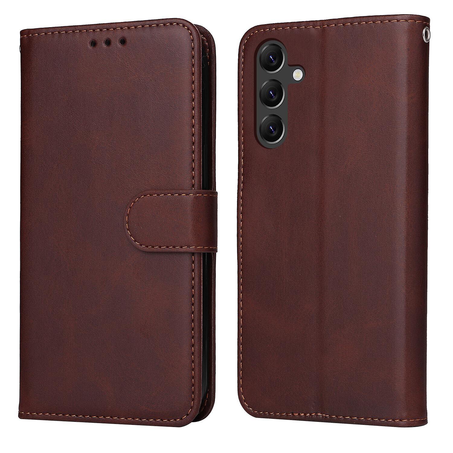 Gangxun Case For Samsung Galaxy A15 Flip Magnetic Wallet Cover Premium Leather Compatible With Samsung Galaxy A15 Case Brown