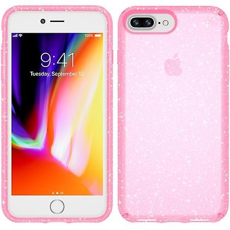 Speck Presidio Clear Glitter Case for iPhone 8 Plus - Bella Pink/Gold Glitter