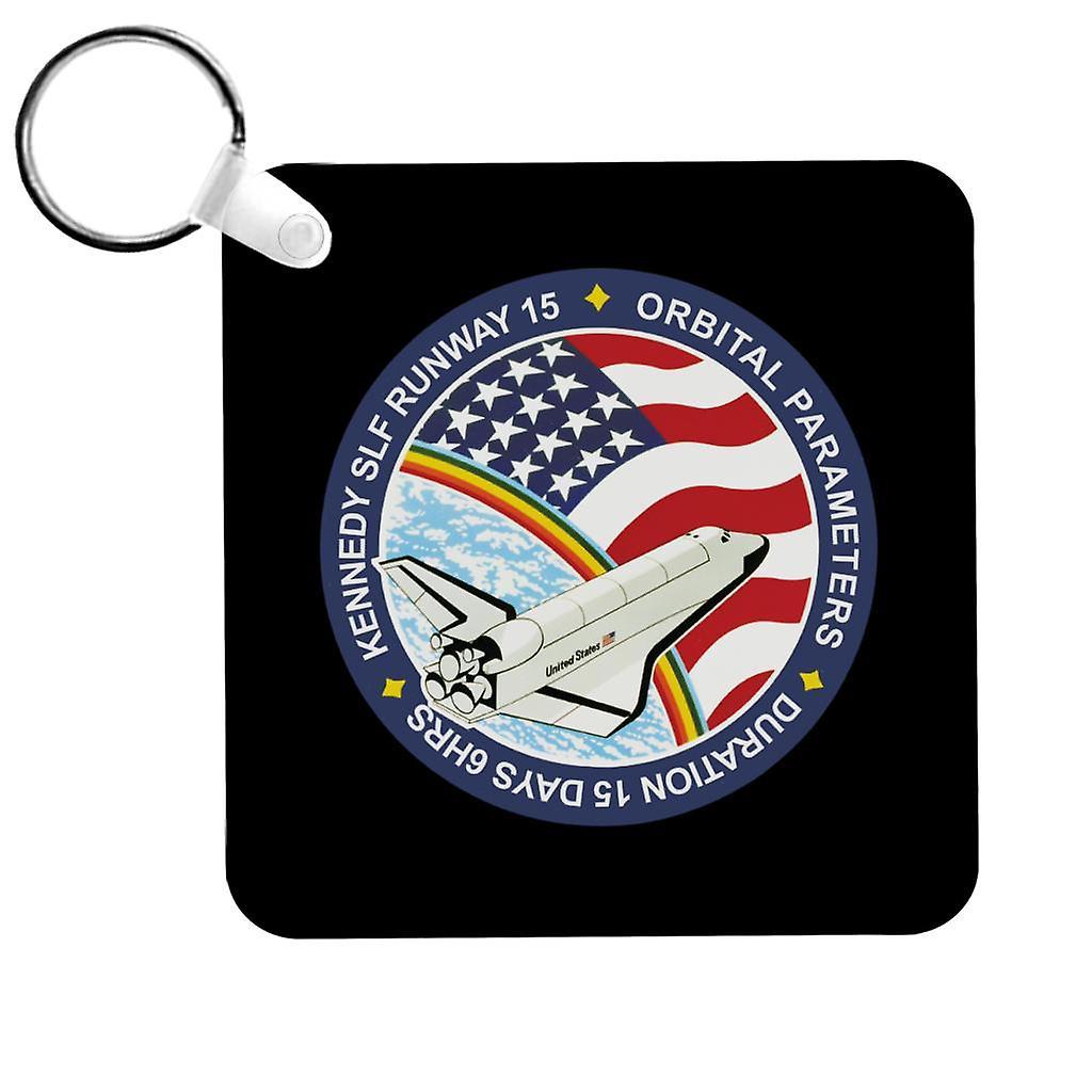 NASA STS 61B Space Shuttle Atlantis Mission Patch Keyring Black 5cm x 5cm