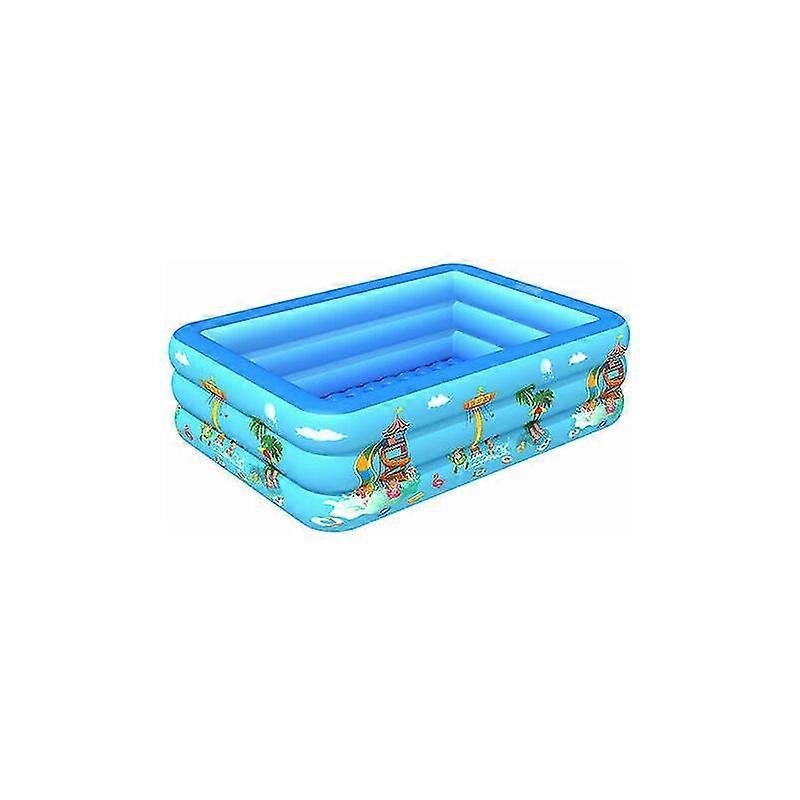 Jeek Inflatable Inflatable Water Play Pool Thickening Family Baby Play Pool Children's Pool Rectangular 120 X 85 X 35cm Blue