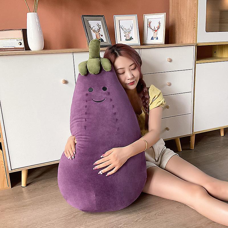 Yosicl 80cm Giant Anime Figure Eggplant Plush Pillow Kawaii Vegetable Stuffed Doll Children Toys Kawaii Room Decoration Birthday Gift 28cm