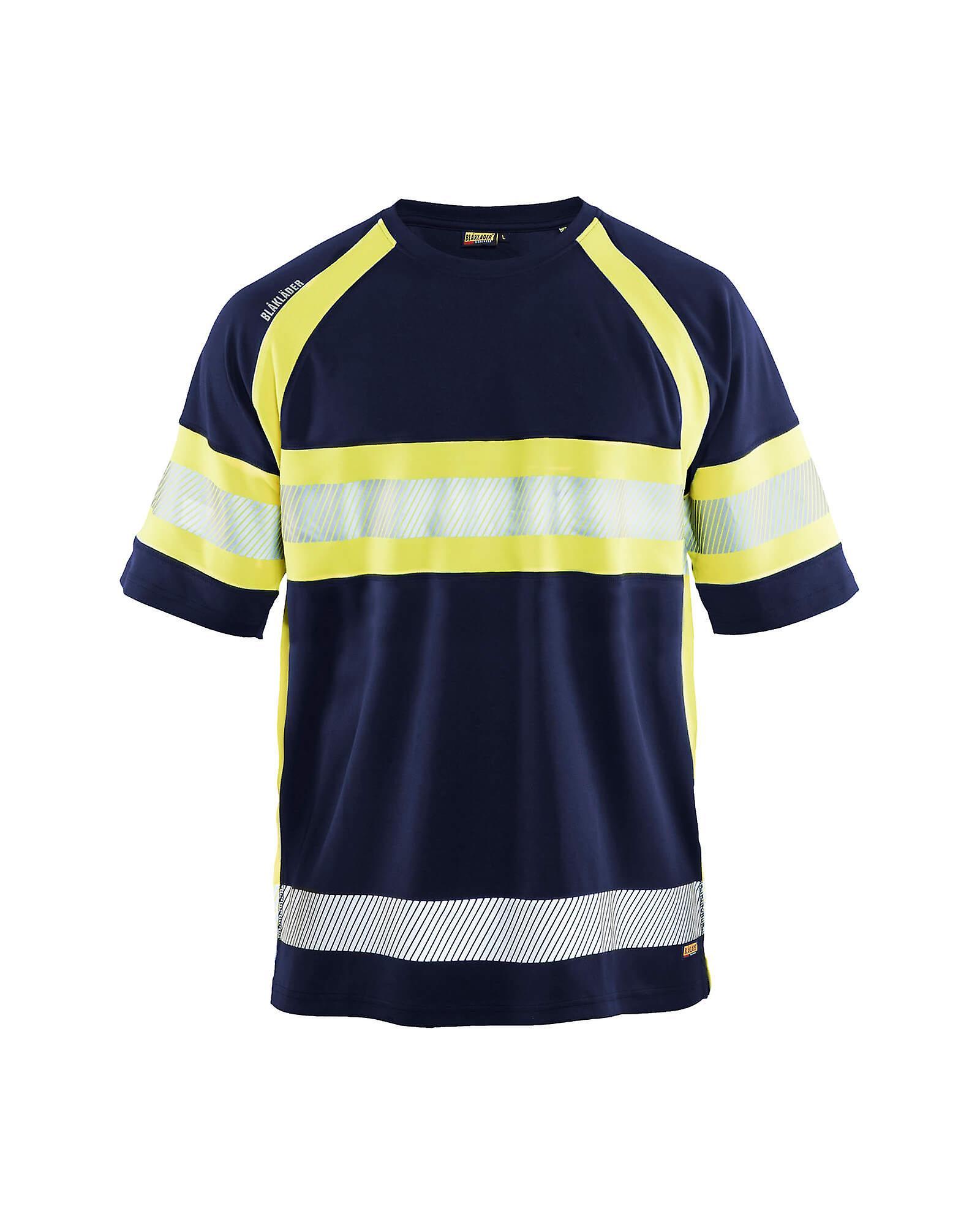 Blaklader 3337 hi-vis t-shirt uv-protection - mens (33371051) Navy blue/yellow Xs