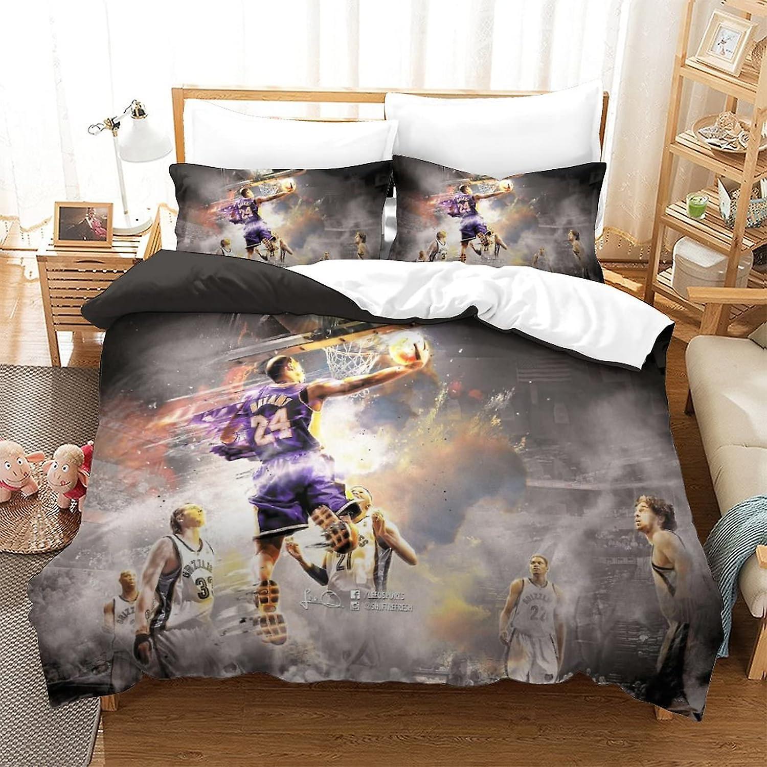 Kerota Kobe Bryant NBA Basketball Duvet Cover Soft Microfiber Quilt Cover for Kids and Teens King Single135x200cm