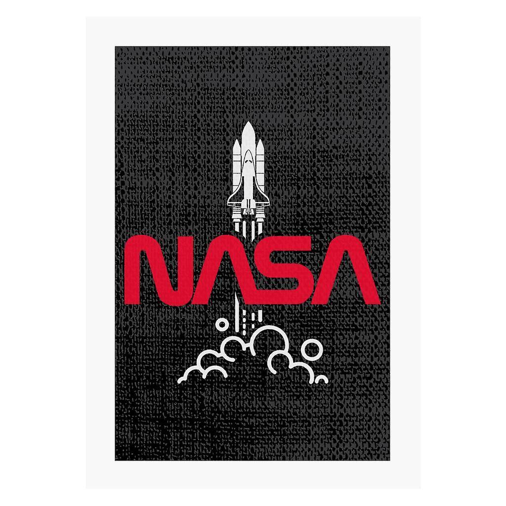 NASA Shuttle Launch Logo A4 Print Black 21cm x 29.7cm