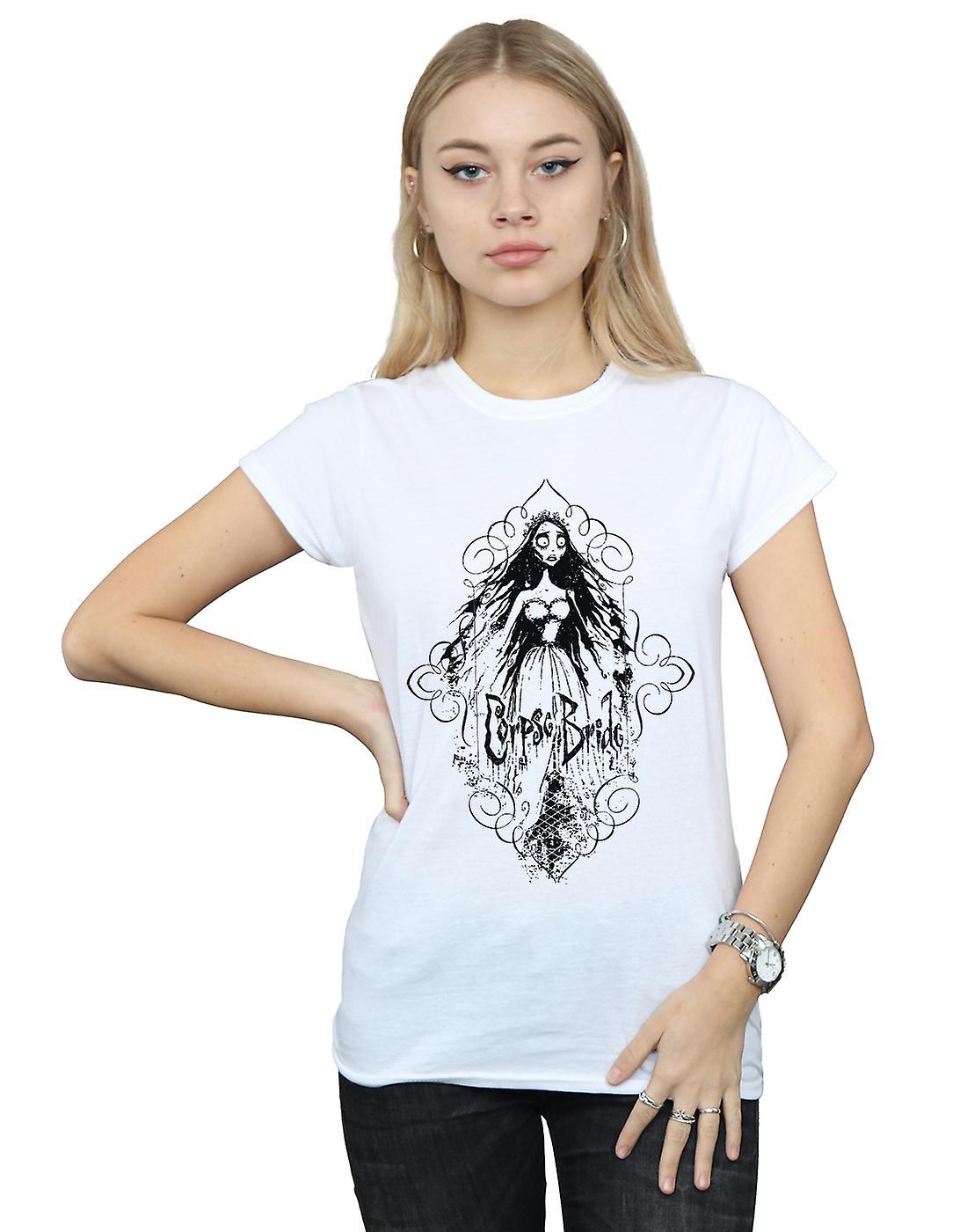 Absolute Cult Corpse Bride Women's Sketched Bride T-Shirt Sport Grey Large