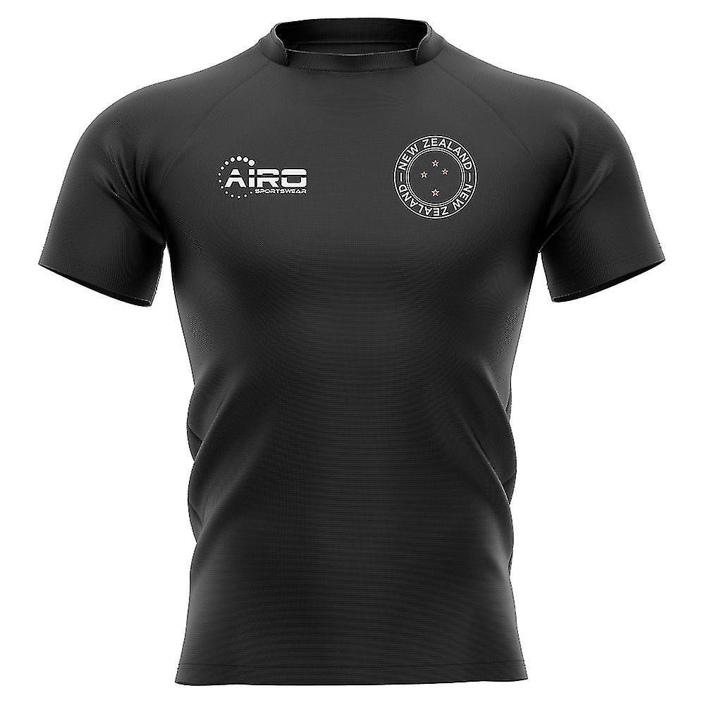 Airo Sportswear 2023-2024 New Zealand All Blacks Home Concept Rugby Shirt - Adult Long Sleeve Black Adult 4XL - 55-57 Inch (148-160cm)