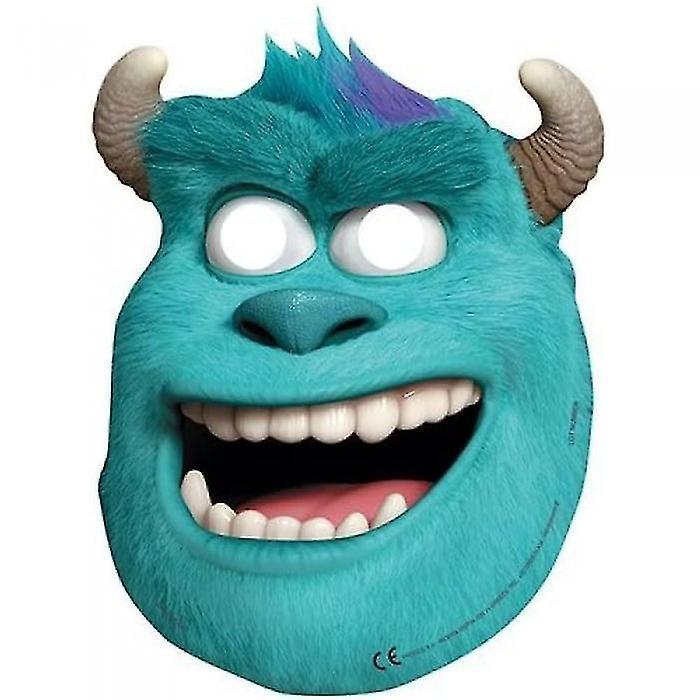 Monsters Inc Sulley Cardboard Party Mask (Pack of 6) Blue/White One Size