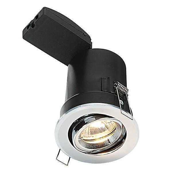 Saxby Lighting Shieldplus Fire Rated 1 Light Recessed Tilt Downlight Chrome Plate, GU10