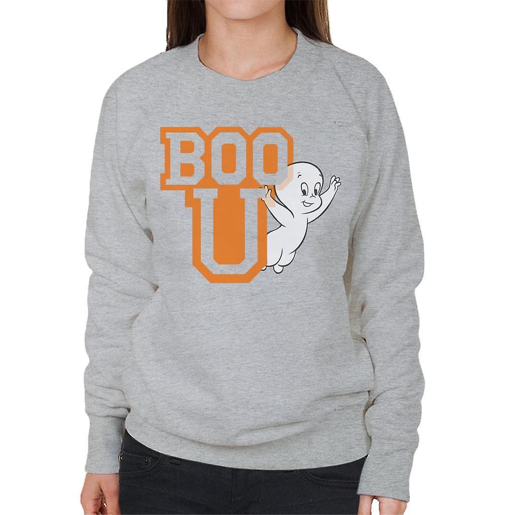 Casper The Friendly Ghost Boo You Varisty Women's Sweatshirt Heather Grey X-Large