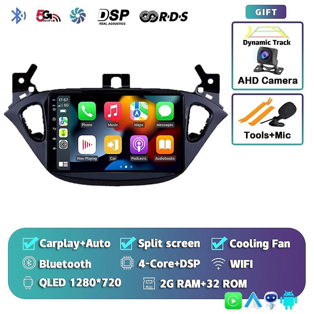 Bicaco Android 13 Carplay Car Radio For Opel Corsa E 2015-2017 2018 2019 Opel Adam 2013 - 2016 Multimedia Player Stereo Wifi+4g Bt Dsp 2G-32G CAM