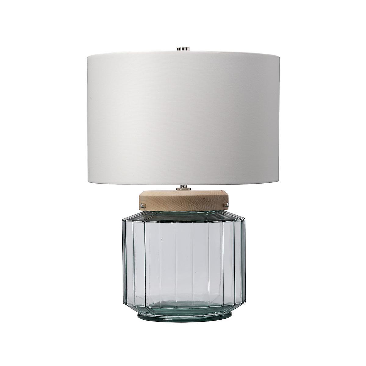 Luga Table Lamp Natural Polished Nickel Glass