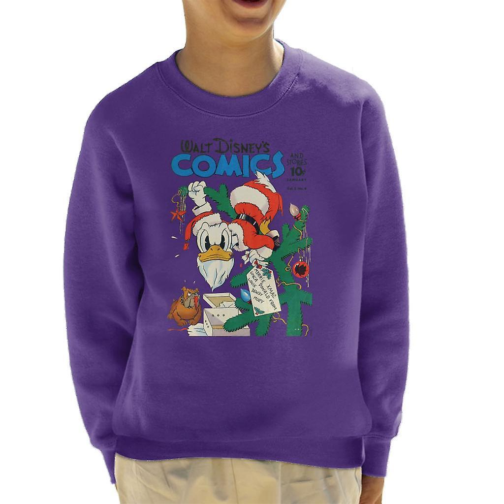 Disney Christmas Donald Duck As Santa Kid's Sweatshirt Purple X-Small (3-4 yrs)