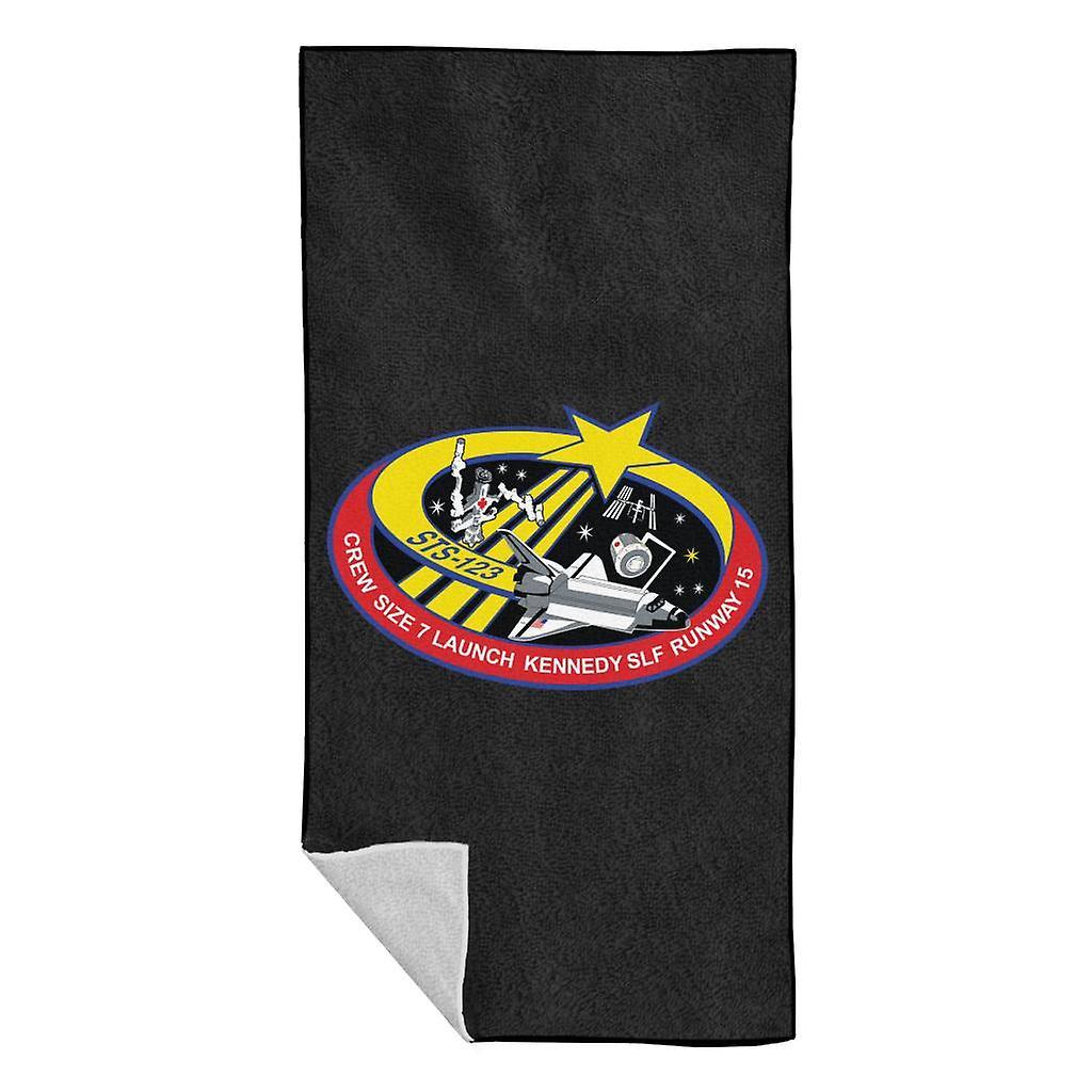 NASA STS 123 Space Shuttle Endeavour Mission Patch Beach Towel Black 70 x 140cm