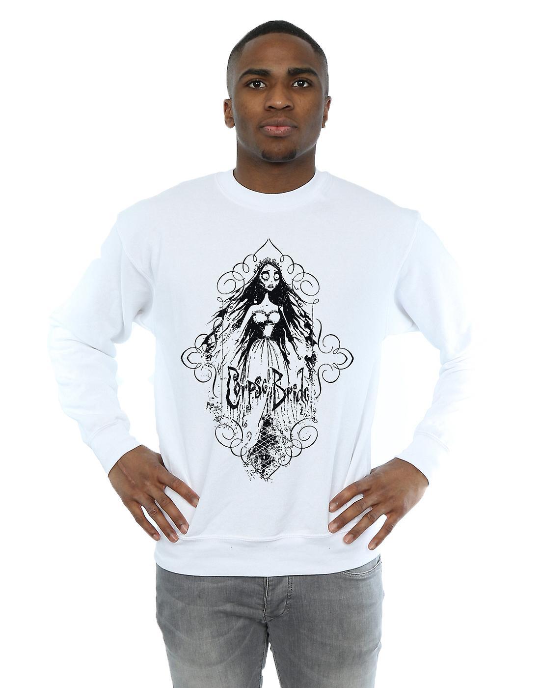 Absolute Cult Corpse Bride Men's Sketched Bride Sweatshirt White Medium