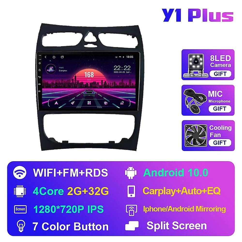 Aintier Car Radio For Mercedes C Class C-class W203 2002 2003 2004 2005 Multimedia Stereo Player Gps Navigation Android 10 Auto Y1 Plus 2G 32G C None