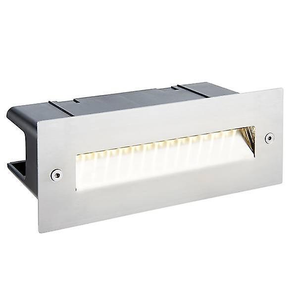 Saxby Lighting Seina Integrated LED Outdoor Recessed Light Marine Grade Brushed Stainless Steel, Frosted IP44