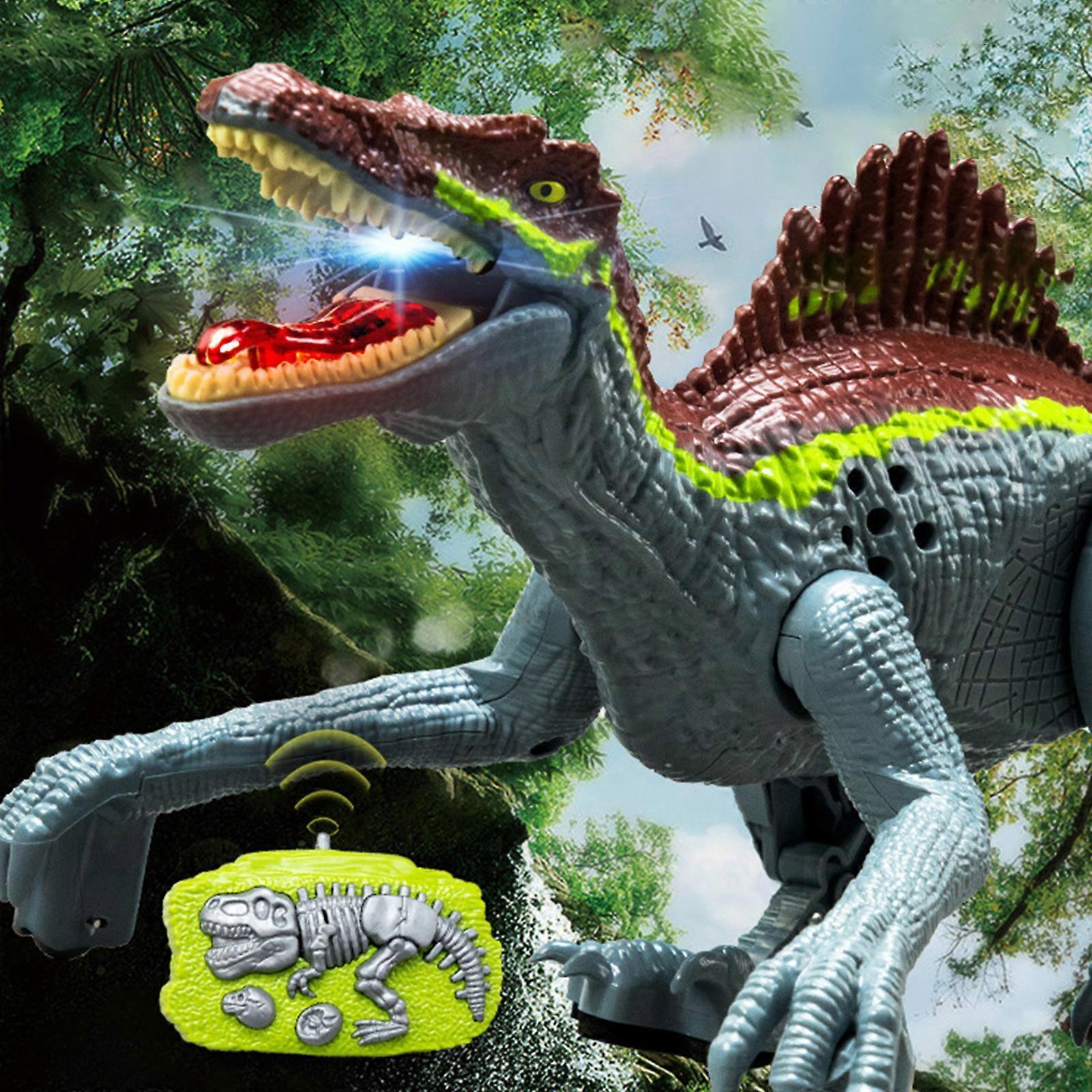 Kakanwo Spinosaurus Light RC Dinosaur Toy Jurassic Simulation Model Children'S Gift Electric Toy Clearance Gray Free Size